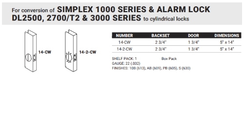 1-For conversion of SIMPLEX 1000 SERIES